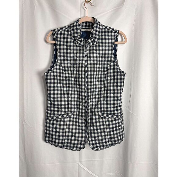 Talbots navy and white checkered vest - Picture 1 of 15